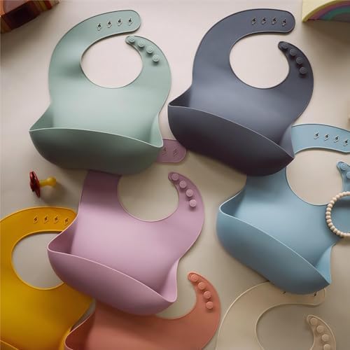 Moonkie Silicone Baby Bibs Set of 2, BPA Free Waterproof Baby Bibs - Image 5