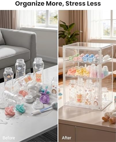 Baby Bottle Organizer, 3 Tier Bottle Storage Organizer - Image 5