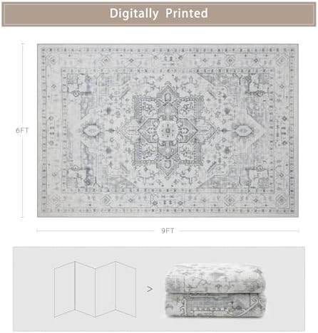 Washable Rugs 6x9 Area Rugs for Living Room, Dining Room - Image 2