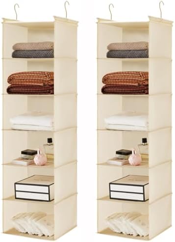 MAX Houser 2 Pack 6 Tier Foldable Hanging Closet Organizer by MAXHouser