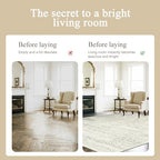 Washable Rugs 8x10 Area Rug for Living Room, Dining Room-Beige Green - Image 3
