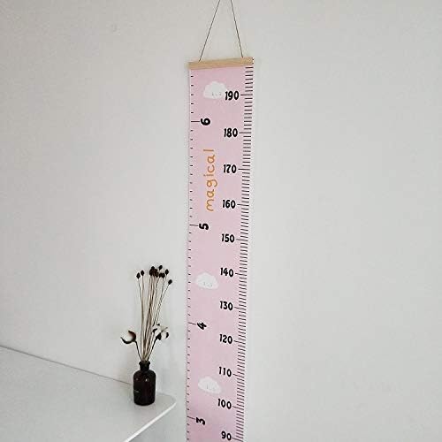 Kids Growth Chart, Wood Frame Fabric Canvas Height Measurement Ruler from Baby - Image 4