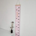 Kids Growth Chart, Wood Frame Fabric Canvas Height Measurement Ruler from Baby - Image 4