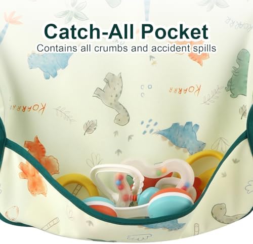 Accmor 5 Pack Long Sleeve Bibs, Baby Smock Waterproof Sleeved Bib Smock - Image 4