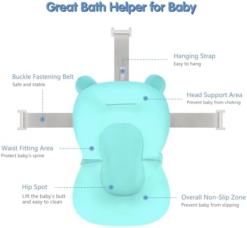 Colorlife Baby Bath Seat Support Net Infant Bathing Seat Support Mat, - Image 2
