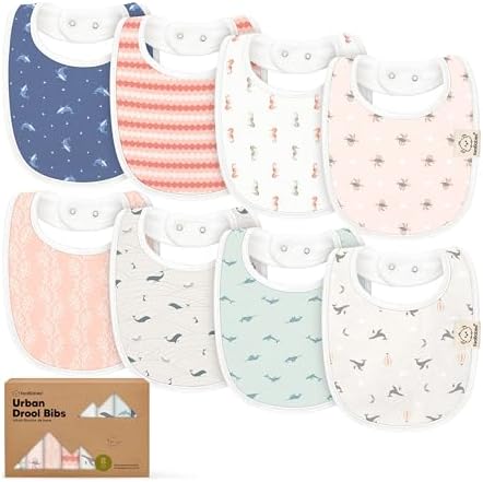 KeaBabies 8-Pack Organic Baby Bibs by KeaBabies