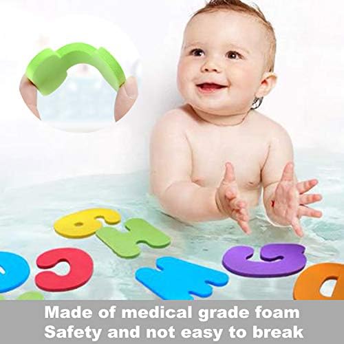 Bath Toys Organizer + 36 Soft Foam ABC 123 Letters & Numbers Bathroom Alphabet - Image 3