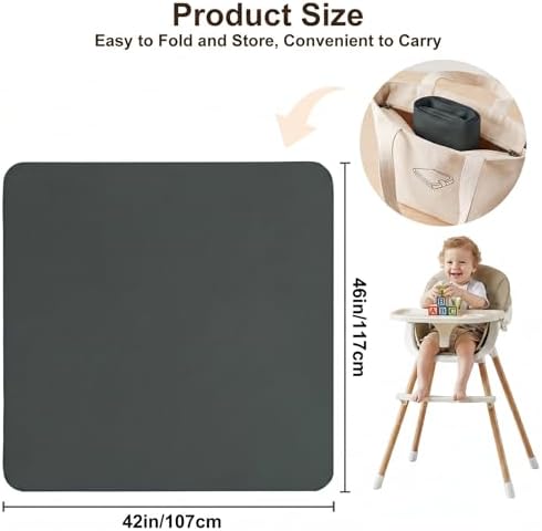 Basumee Splat Mat for Under High Chair, Waterproof & Mess-Proof Floor Mat - Image 6