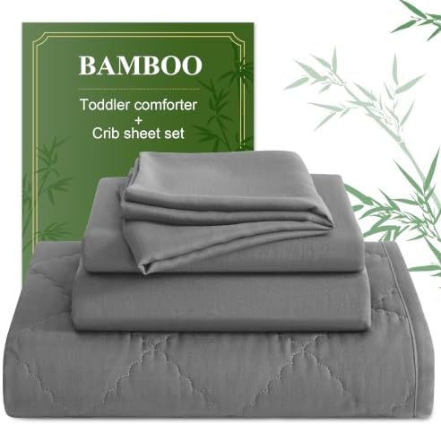 BEDSUM 4pc Toddler Cooling Bedding Set, Rayon Made from Bamboo by BEDSUM