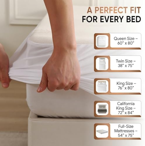 Deluxe Waterproof Organic Cotton Mattress Protector Full Size - Image 6