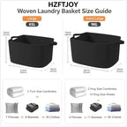 96L Woven Laundry Basket with Handles, Extra Blanket Basket - Image 2