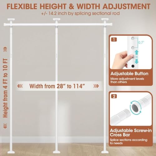 SUNALLY Room Divider for Separation 28-114in Privacy Wall Divider - Image 2