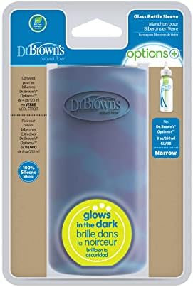 Dr. Brown's Options+ Narrow Glass Bottle Sleeve, 100% Silicone, Glow-in-The-Dark - Image 2
