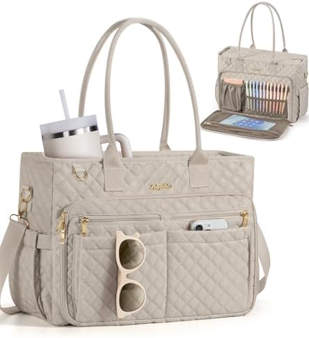 Bagstellar Teacher Tote Bag for Women, 15.6" Laptop Work Tote Computer Bag by Bagstellar