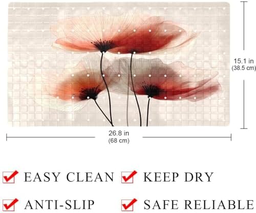 Non Slip Bathtub and Shower Mat 26.8x15.1 inch, Bath Mat - Image 4