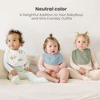 Konssy 8-Pack Muslin Baby Bibs, Adjustable Fit - Image 2