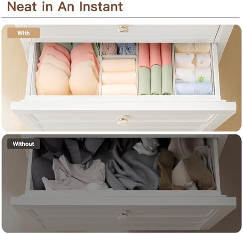 Criusia Drawer Organizer Clothes, 10 Pack Dresser Organizer - Image 5