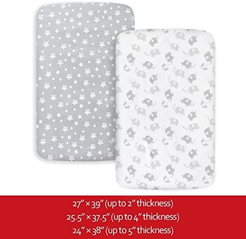 Pack and Play Sheets, Mini Crib Sheets, Stretchy Playard Fitted Sheet - Image 5
