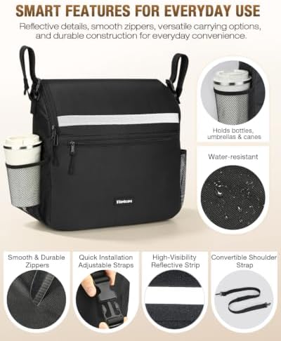 Tiptops Wheelchair Back Bag, Wheelchair Accessories Large Capacity Wheelchair - Image 2