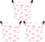 MAIZMZ 3 Pack Pink Bow Storage Basket by MAIZMZ