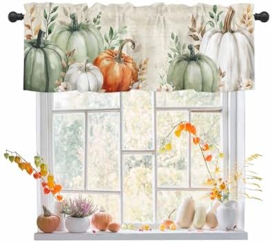 Vandarllin Fall Thanksgiving Kitchen Curtains Valances by VandarllinHomeKitchenDecor