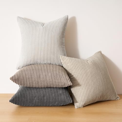 Topfinel 4 Packs Natural Decorative Throw Pillows Covers 24x24 Inch - Image 3