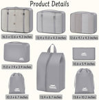 8 Set Packing Cubes for Travel Luggage Organizer Bags for Family, Mesh Packing - Image 2