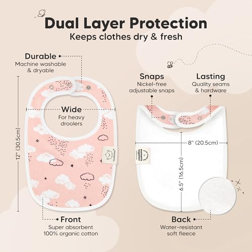 KeaBabies 8-Pack Organic Baby Bibs - Image 3