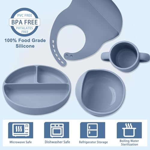 Silicone Baby Feeding Set 14 Pcs, Baby Led Weaning Supplies, Baby Spoons - Image 3
