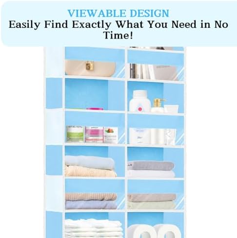Over The Door Organizer 6 Tiers, Extra Large Behind Door Storage of 12 - Image 4
