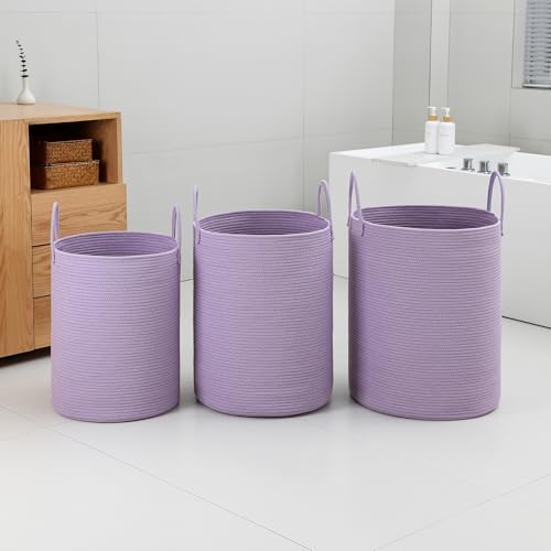 Laundry Basket Hamper Tall Rope Storage Woven - Image 3
