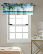 Vandarllin Palms Tree Ocean Kitchen Curtains Valances - Image 4