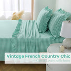 2 Pack Spa Blue White Gingham Euro Pillow Sham Covers 26''x26'' - Image 6
