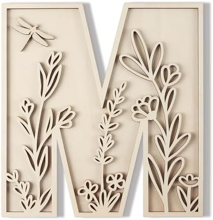 Layered 12 Inch Large Wooden Letters M by LonganCraft