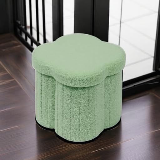 B FSOBEIIALEO Storage Ottoman Cube, Flowers Shaped Ottomans - Image 6