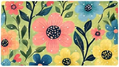 Bathtub Mat Non Slip 26.8x15.1In, Floral Pattern Bath Mat by Anna+Cowper
