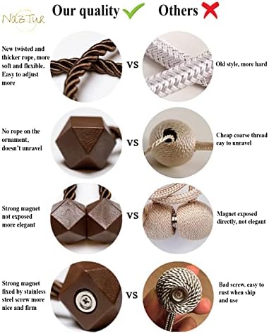 NazTur Magnetic Curtain Tiebacks, Curtain Ties, No-Drill Holdbacks - Image 5
