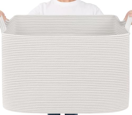 Goodpick 105L Extra Large Woven Rope Blanket Basket by Goodpick