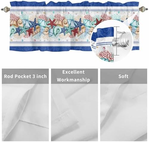 Vandarllin Coastal Beach Kitchen Curtains Valances - Image 7