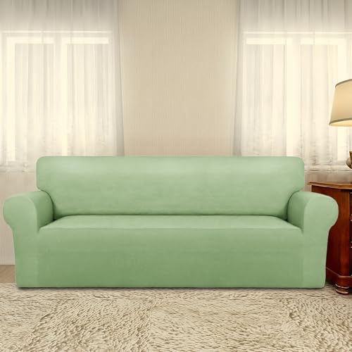 PureFit Stretch Couch Covers for Sofa Large Sofa Slipcovers Sage Green - Image 2