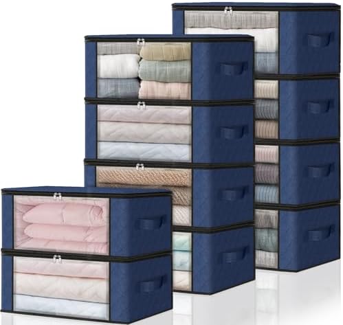 HomeHacks 10-Pack Clothes Organizer Storage Bags, 35L Storage Bins by HomeHacks