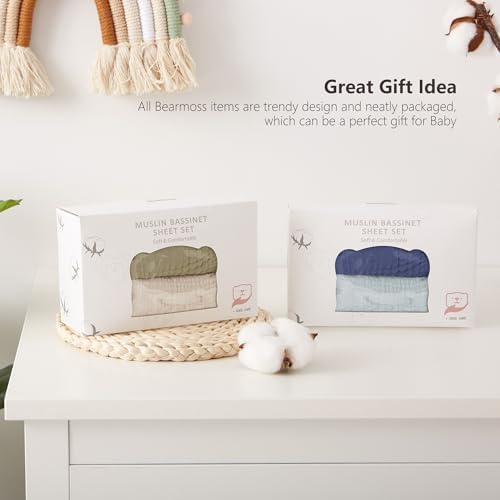 Bearmoss 2-Pack Baby Bassinet Sheets - Image 7
