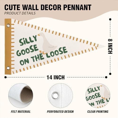 Silly Goose Felt Pennant Flag Playroom Banner Kids Nursery Wall Decor - Image 6