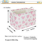 NTAOHAMPER 24L Children's Day Father Gifts Pink Heart Fabric Storage Basket - Image 6