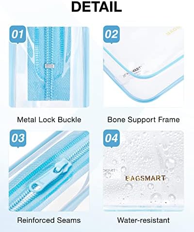 BAGSMART Clear Toiletry Bag 2-Pack TSA Approved Water-Repellent - Image 4