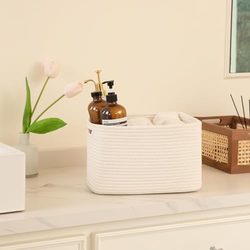 OIAHOMY 4 Pack Storage Baskets for Organizing 24L Cube Storage Bins White - Image 4