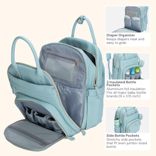 BabbleRoo Leather Diaper Bag Backpack - Image 5
