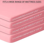 GUNTAIL Pack and Play Sheets Fitted, 2 Pack Pack n Play Sheets - Image 3