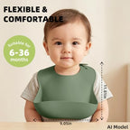 Set of 3 Silicone Bibs for Babies Toddler, Soft Adjustable Bibs for Baby Girl - Image 5