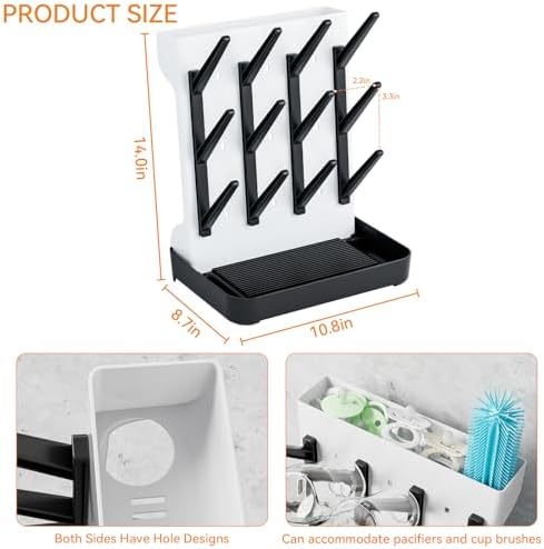 SuoXing Baby Bottle Drying Rack Space Saving, Countertop Vertical Bottle Rack - Image 3